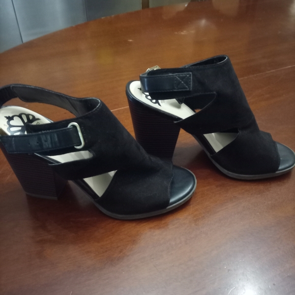 Fergalicious Black Open-Toe Heels - Picture 3 of 6